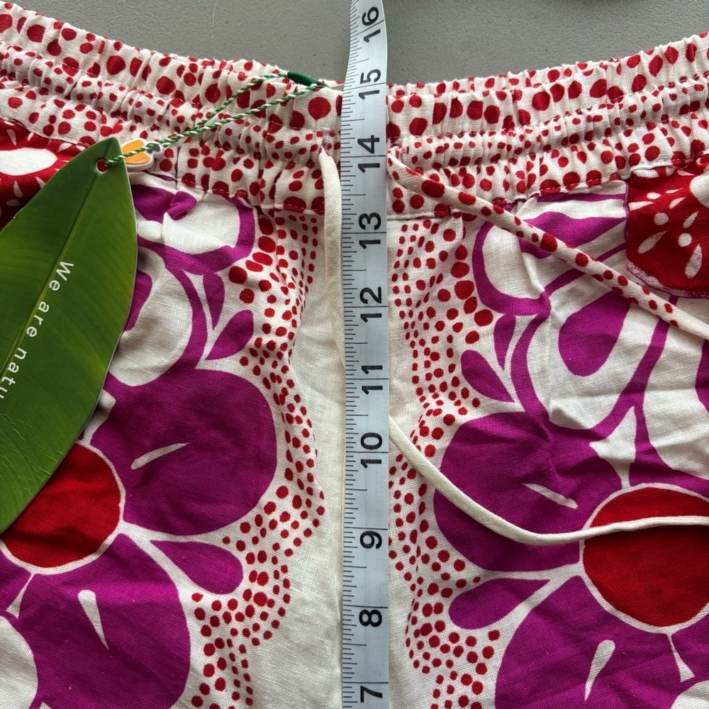 NWT Farm Rio Maia off white floral linen blend shorts drawstring shorts XS - Picture 11 of 12